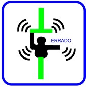 Ilustração mostra um ciclista com apenas uma mão no guidão da bicicleta com a palavra errado no lado direto da ilustração